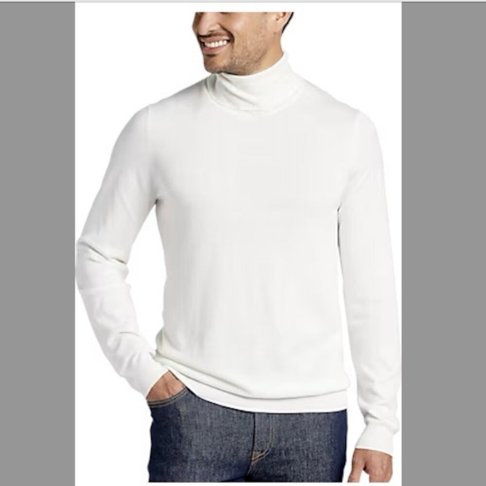 Michael Strahan Modern Fit Turtleneck Sweater   colour: Ivory